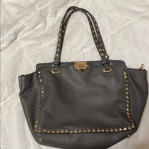 Gray Studded Purse